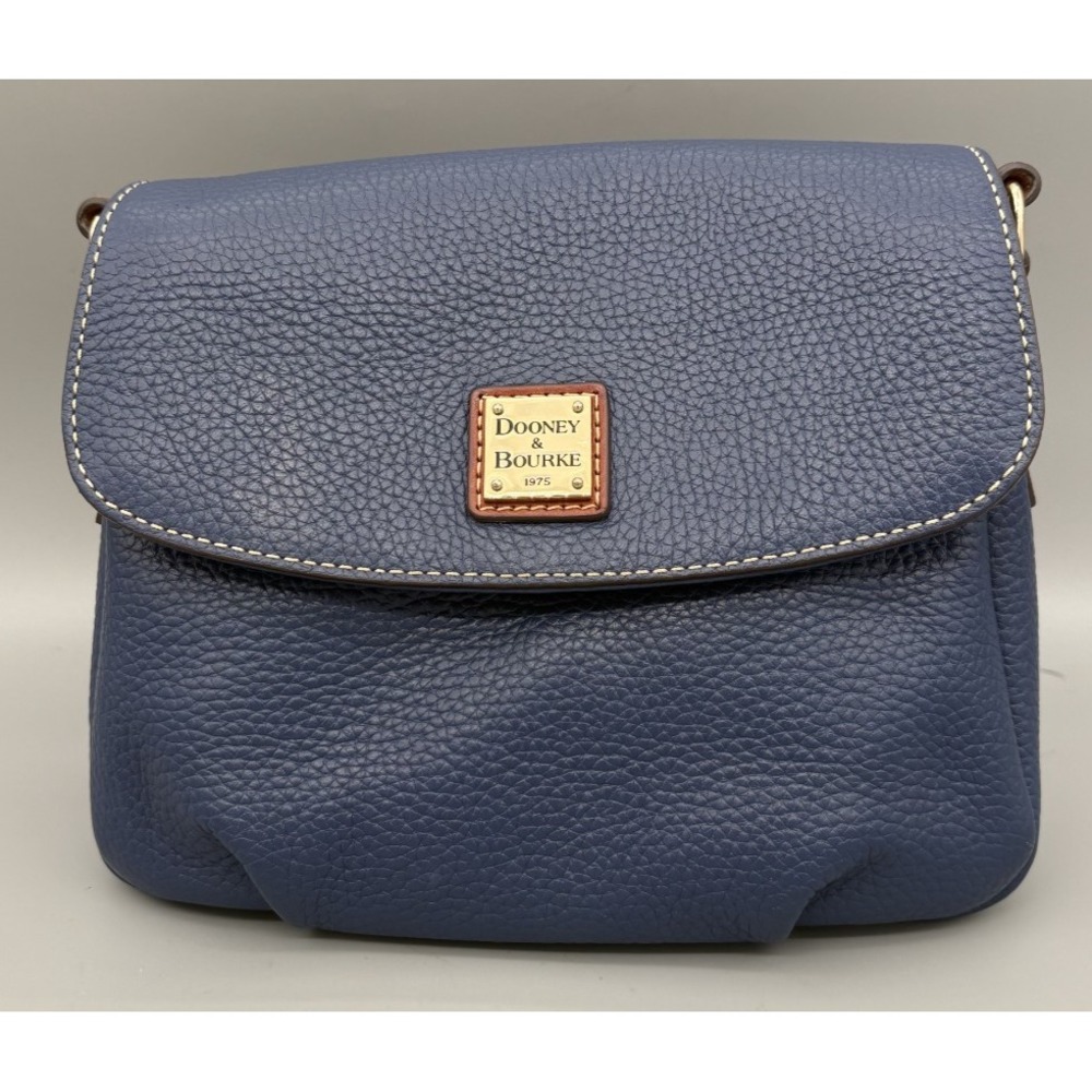 Dooney & Bourke Saddle Crossbody Bag Teal Pebble Grain Leather Blue Purse